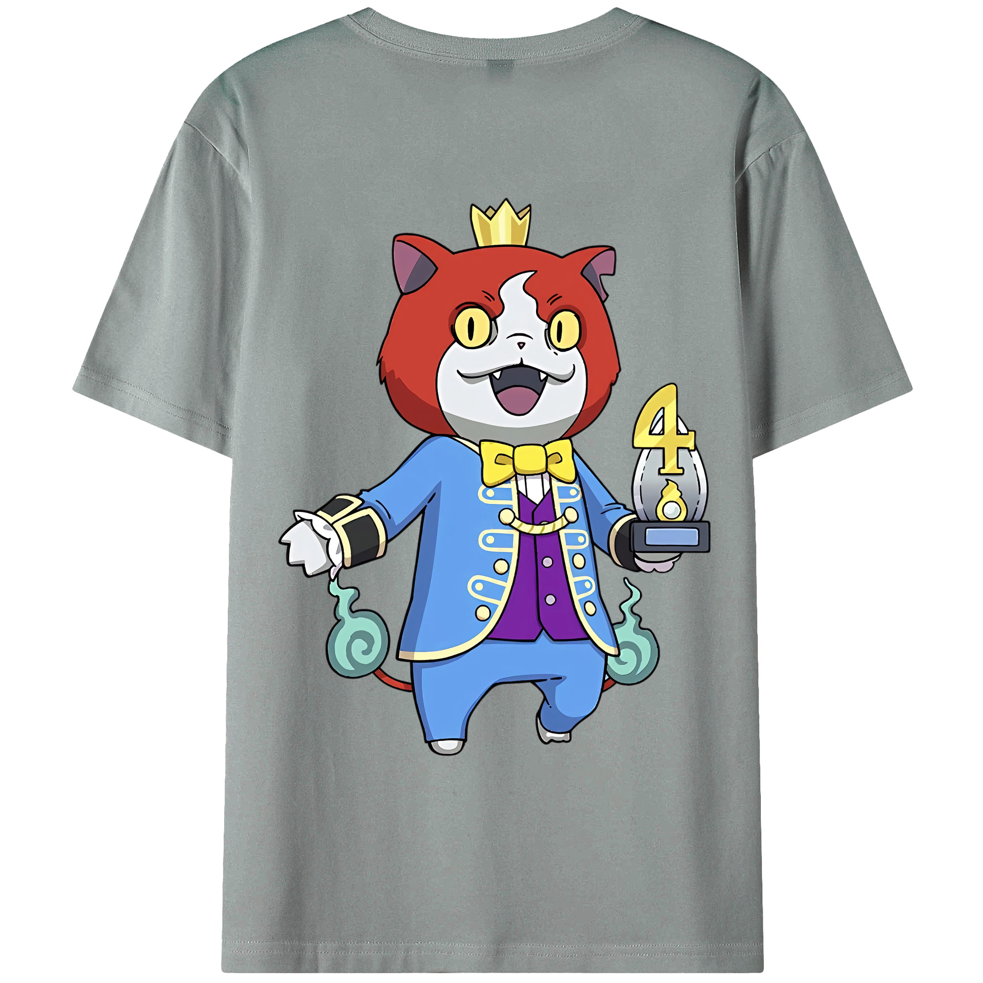 （画像用） 妖怪ウォッチ Yo-kai Watch 綿100％ メンズ半袖Tシャツ（バックプリント） 通気性